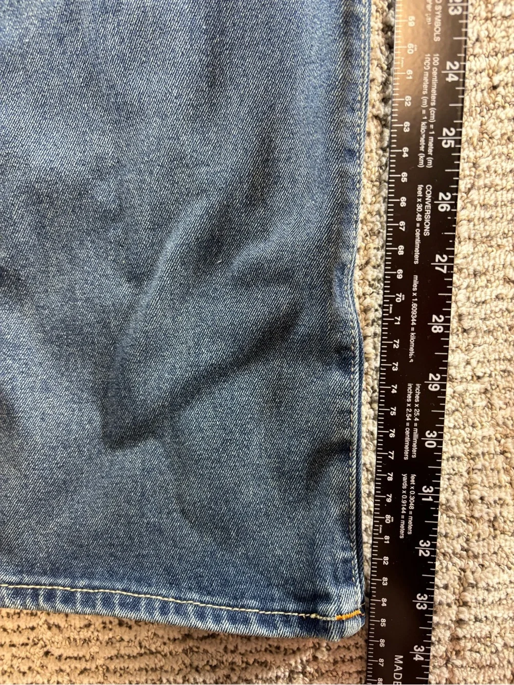 NWT True Religion 38/34 Medium Ocean Storm Ricky Ladder Stitch Straight Jeans